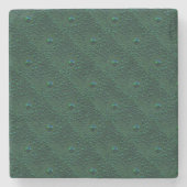 Wasser tropft auf grünem Metall Steinuntersetzer (Vorderseite)