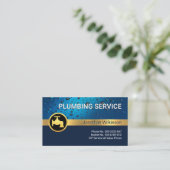 Wasser tropft blaue Schicht Gold Faucet Visitenkarte (Stehend Vorderseite)