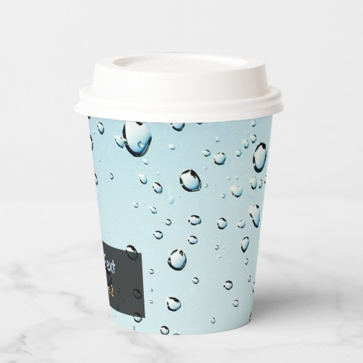 Wasser tropft Foto beliebiger Text Pappbecher (Links)