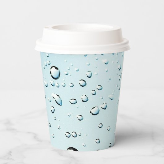 Wasser tropft Foto beliebiger Text Pappbecher (Rückseite)