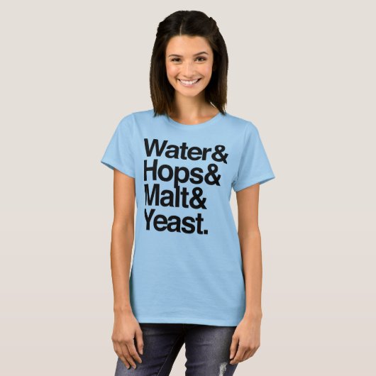 Wasser u. Hopfen u. Malz u. Hefe T-Shirt (Vorne ganz)