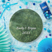 Wasser über dem Foto Gras II (blau und grün) Pappteller (Party)