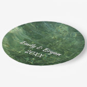 Wasser über dem Foto Gras II (blau und grün) Pappteller (Schrägansicht)