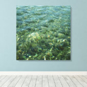 Wasser über Meeresgras I Karibik Leinwanddruck (Insitu (Holzboden))