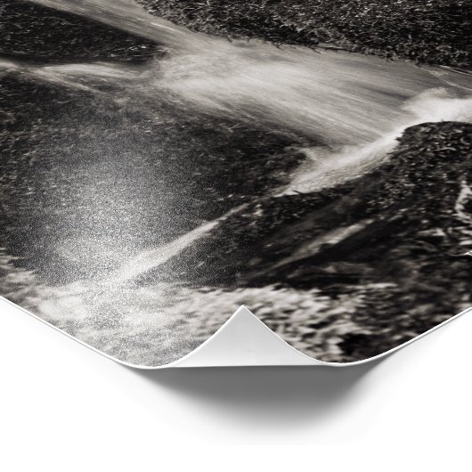 Wasser über Moos Fotodruck (Ecke)