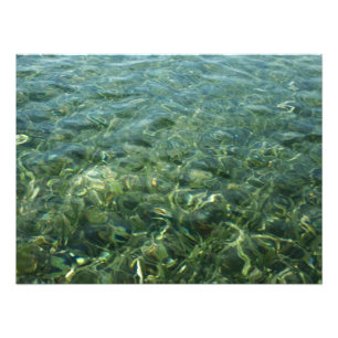 Wasser über Seegras I Karibische Natur Fotodruck