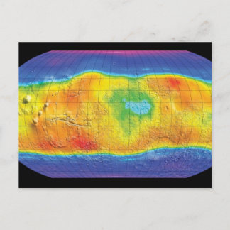 Wasser- und Eisverteilungsplan für Mars Postkarte