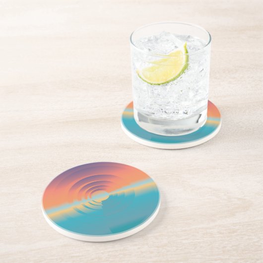 Wasser und Horizont Sandstein Untersetzer (Seite)