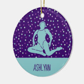 Wasser und Lila Synchronschwimmen Personalisiert Keramik Ornament (Links)