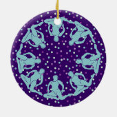 Wasser und Lila Synchronschwimmen Personalisiert Keramik Ornament (Hinten)