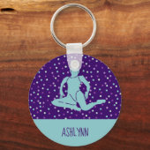 Wasser und Lila Synchronschwimmen Personalisiert Schlüsselanhänger (Vorderseite)