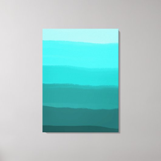 Wasser und Sky Blue Degrees Farben Streifen Leinwanddruck (Vorderseite)