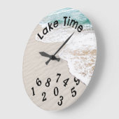 Wasser und Strandzeit Große Wanduhr (Winkel)