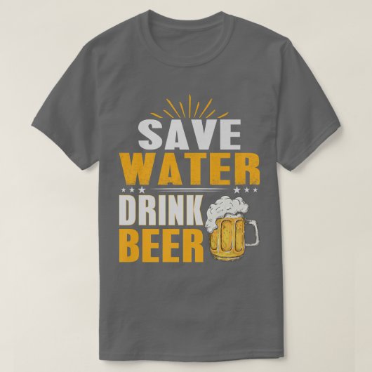 Wasser und Trink-Bier auf der Bachelor-Party geret T-Shirt (Design vorne)