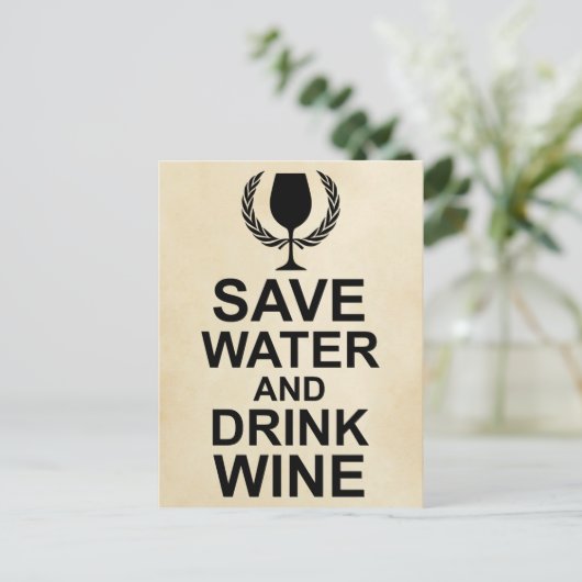 Wasser und Wein gerettet Postkarte (Stehend Vorderseite)