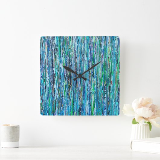 Wasser unter der Brückenwache Quadratische Wanduhr (Zuhause)