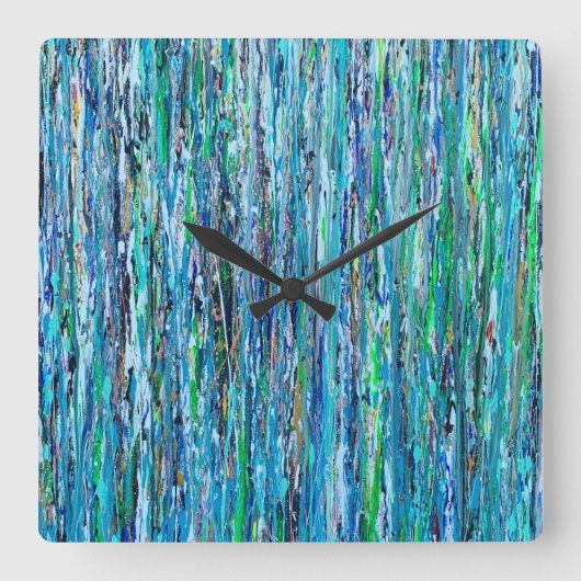 Wasser unter der Brückenwache Quadratische Wanduhr (Vorderseite)