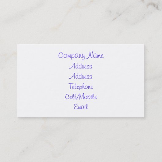 WASSER VISITENKARTE (Rückseite)