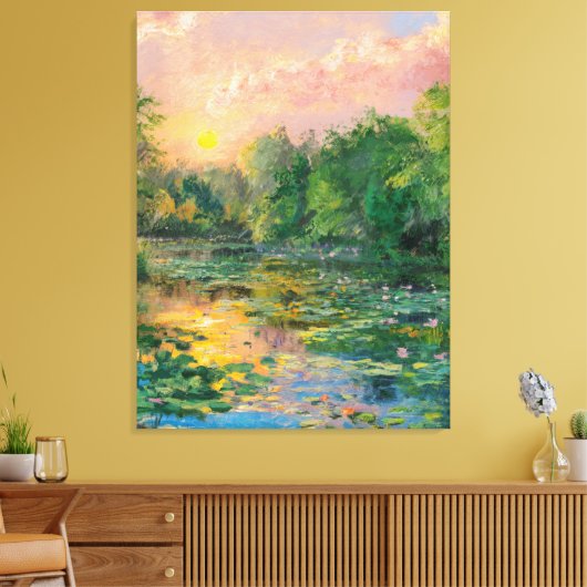 Wasser von Claude Monet, Sonnenuntergang, farbenfr Leinwanddruck (Insitu (Wohnzimmer))