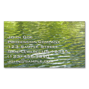 Wasser von Oak Creek Gelb und Grün Naturfoto Magnetische Visitenkarte