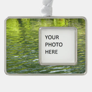 Wasser von Oak Creek Gelb und Grün Naturfoto Rahmen-Ornament Silber
