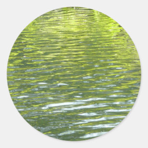 Wasser von Oak Creek Gelb und Grün Naturfoto Runder Aufkleber