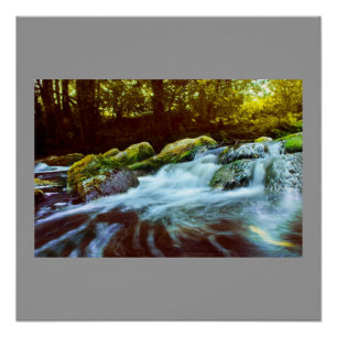 Wasser Wasserfall Fels Grün Natur Name Personalisi Poster