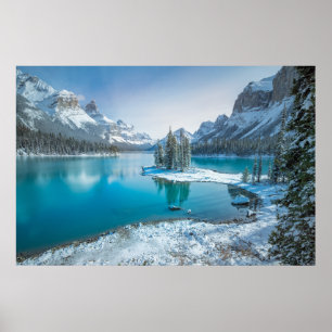 Wasser   Winter Jasper National Park, Kanada Poster