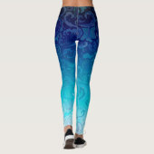 Wasser-Wirbel auf verblassendem blauem Hintergrund Leggings (Rückseite)