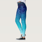 Wasser-Wirbel auf verblassendem blauem Hintergrund Leggings (Links)