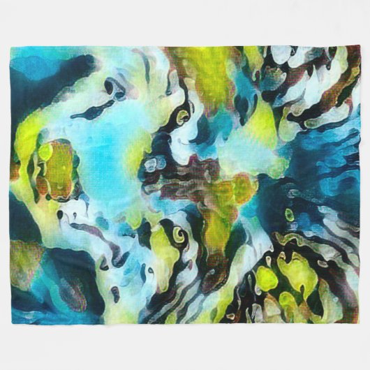 Wasser-Wolf-Geistwatercolor-Kunst-Fleece-Decke Fleecedecke (Vorderseite (Horizontal))