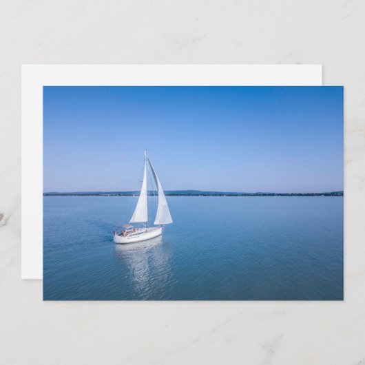 Wasser | Yacht am Plattensee Ungarn Dankeskarte (Vorne/Hinten)