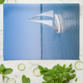 Wasser | Yacht am Plattensee Ungarn Geschirrtuch (Gefaltet)