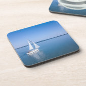 Wasser | Yacht am Plattensee Ungarn Getränkeuntersetzer (Linke Seite)