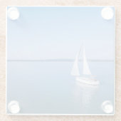 Wasser | Yacht am Plattensee Ungarn Glasuntersetzer (Rückseite)