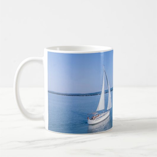Wasser | Yacht am Plattensee Ungarn Kaffeetasse (Links)