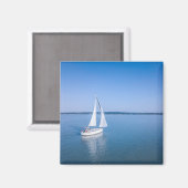 Wasser | Yacht am Plattensee Ungarn Magnet (Vorderseite/Rückseite)