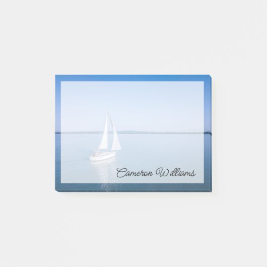 Wasser | Yacht am Plattensee Ungarn Post-it Klebezettel (Vorderseite)