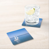 Wasser | Yacht am Plattensee Ungarn Rechteckiger Pappuntersetzer (Vor Ort)