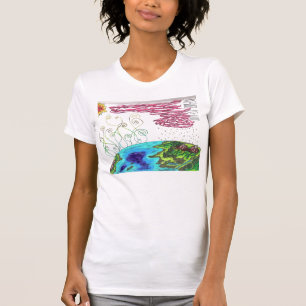 Wasser-Zyklus-Kappe Sleved Spitze T-Shirt