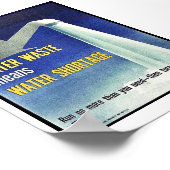 Wasserabfall bedeutet Wasserknappheit Poster (Ecke)