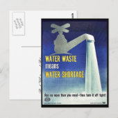 Wasserabfall bedeutet Wasserknappheit Postkarte (Vorne/Hinten)