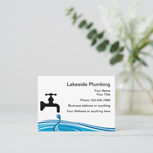 Wasserablecker Visitenkarte (Stehend Vorderseite)