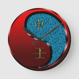 Wasseraffe Runde Wanduhr
