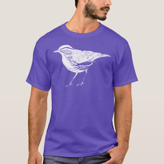 Wasseramsel Weißes Design T-Shirt (Vorderseite)