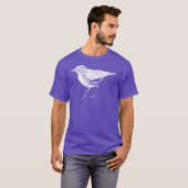 Wasseramsel Weißes Design T-Shirt (Vorne ganz)