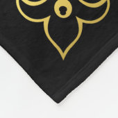 Wasseranker/Leuchtturm schwarz/gold/blau Fleecedecke (Ecke)