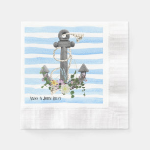 Wasseranker mit Blumenstrauß Serviette