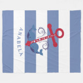 Wasseranker mit weißen Walen Fleecedecke (Vorderseite (Horizontal))