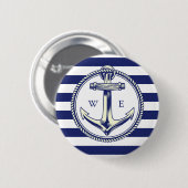 Wasseranker Seblau Streifen Button (Vorne & Hinten)